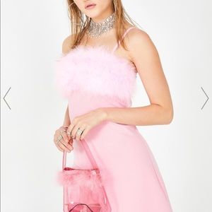 NWT Pink Dress w/ Fur Trim (Fembot Costume)